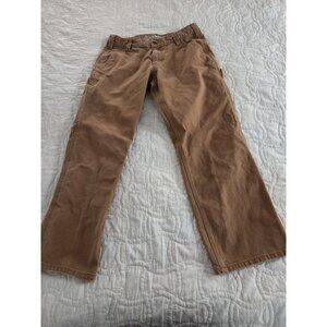 Carhartt Mens 32x28 Actual 31x26 Brown Canvas Pants Relaxed Fit Carpenter